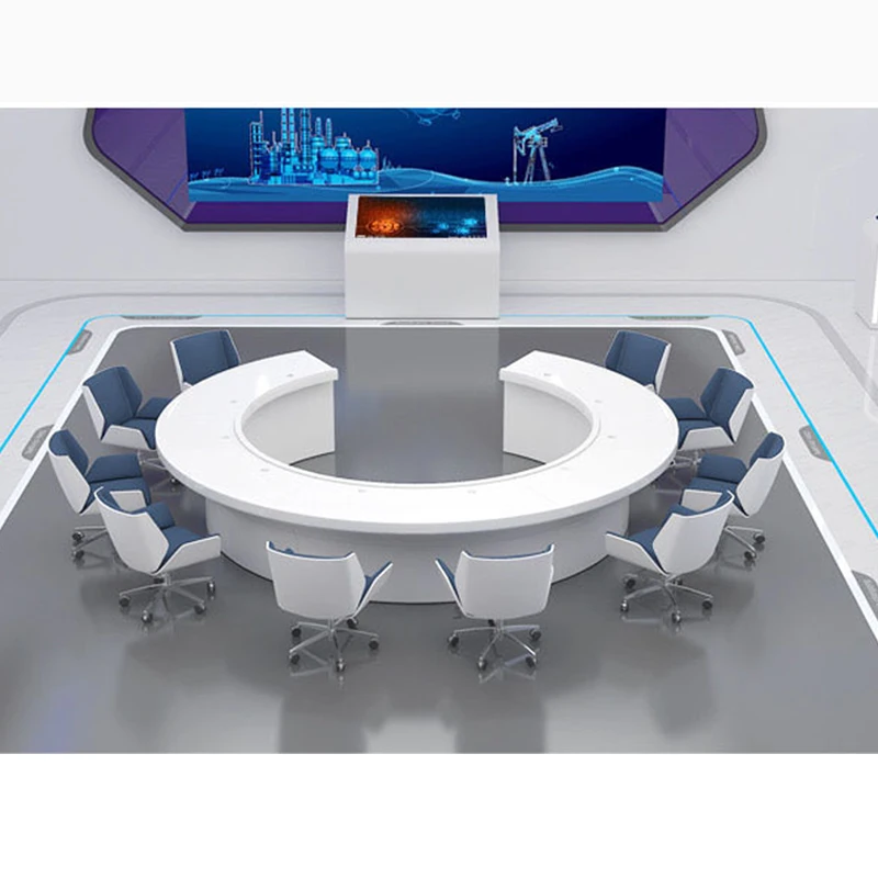 *Factory Wholesale Modern Eco-Friendly Durable White Circular Painted Customized Conference Table for Corporate Home Hotel