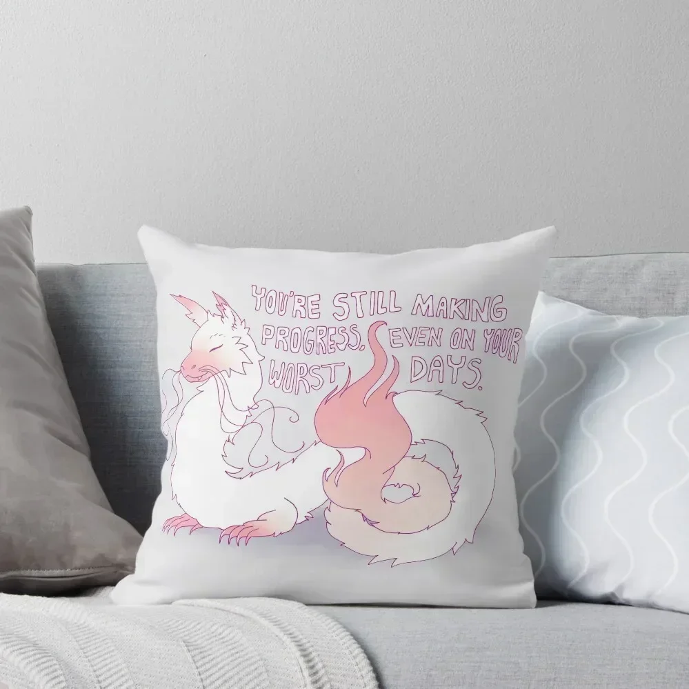 

You're Still Making Progress Fluff Dragon Throw Pillow Cushions For Sofa Luxury Pillow Cover pillow