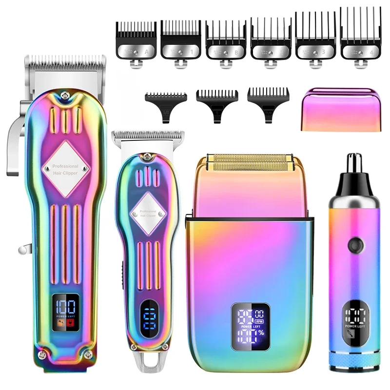 NEW Men Hair Trimmer Electric Shaver Maching RESUXI 973A Full Metal Professional Electric Hair Clipper Set for Barber