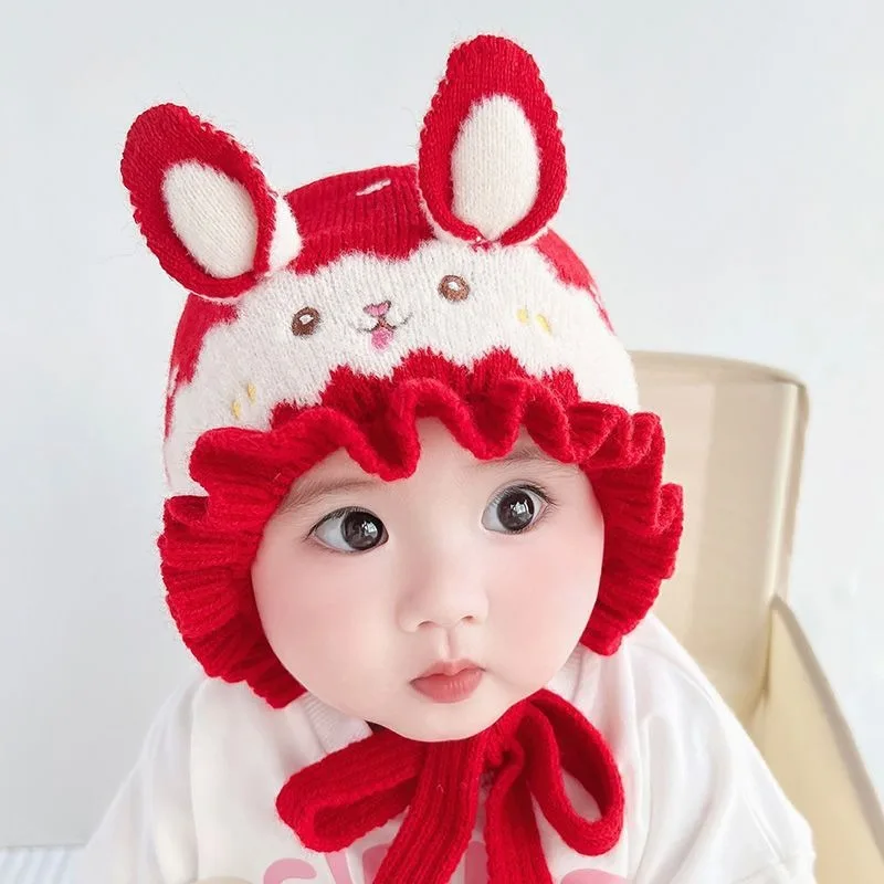 Chapéu de bebê de malha quente macio e aconchegante gorro com proteção de orelha para recém-nascidos da criança meninos e meninas outono inverno ao ar livre wear