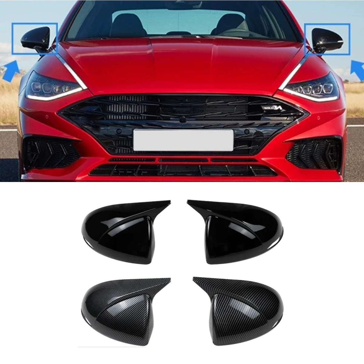 

Car Rearview Cover Protect Side Rear View Mirror Cover Mirror Caps For Hyundai Sonata 2020-2023 Body Kit Car Accessories