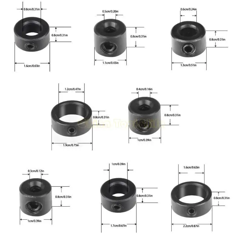 

57QF High Strength Steel Drill Stop Rings For Accurate Hole Depth Control Woodworking