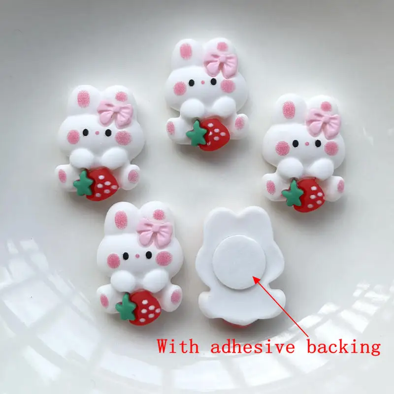 10 pieces of new mini cute white rabbit flat back resin clip DIY jewelry craft decorative accessories