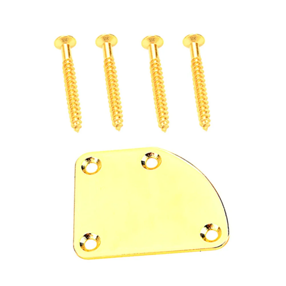 

1Set Golden Reinforcement Plate Durable Stainless Steel Guitar Neck Connecting Board Easy to Mount Replacement Accessory
