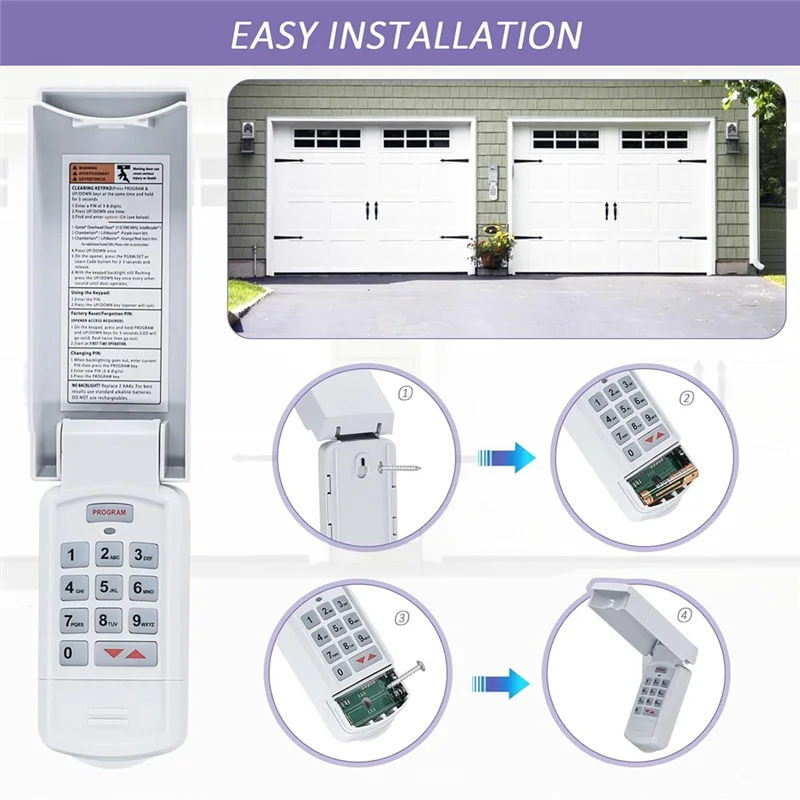 

GUK-R Wireless Universal Garage Door Opener Keypad, Compatible With For Genie, Overhead Door, Garage Door Openers Easy Install