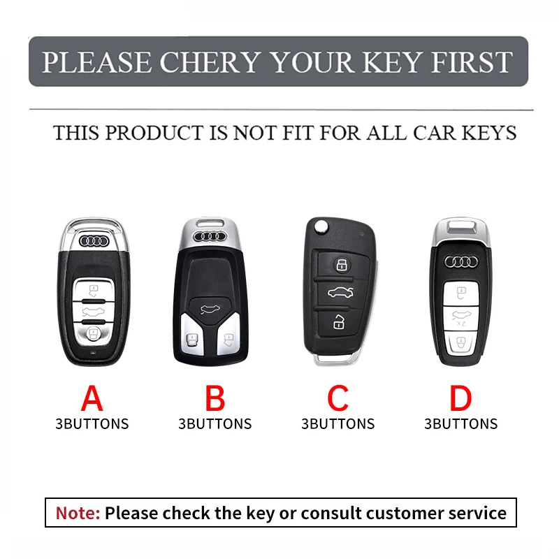 New Car Key Case Cover For Audi A1 A3 8V A4 B8 B9 A5 A6 C7 A7 A8 Q3 Q5 Q7 S4 S6 S7 S8 R8 TT Track Style Two-Color Line Key Shell