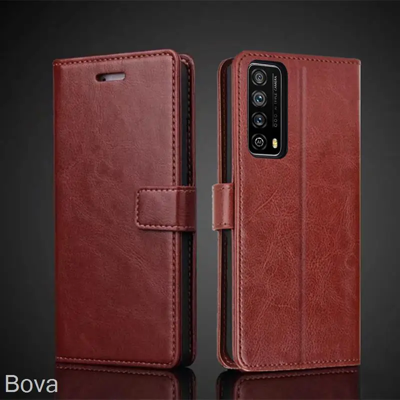 Case for Huawei P Smart 2021 Card Holder Cover Case Pu Leather Flip Cover Huawei Y7A Retro Wallet Fitted Case Business Fundas