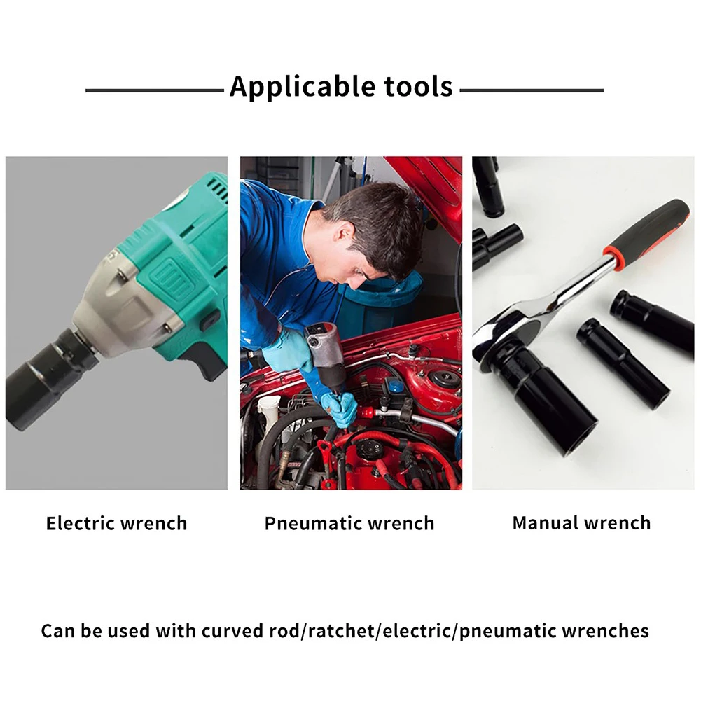 Pneumatic Air Tool Electric Wrench Lithium Wrench Socket Wrench Lithium Wrench Hard Wearable 3pcs Set Socket Wrenches