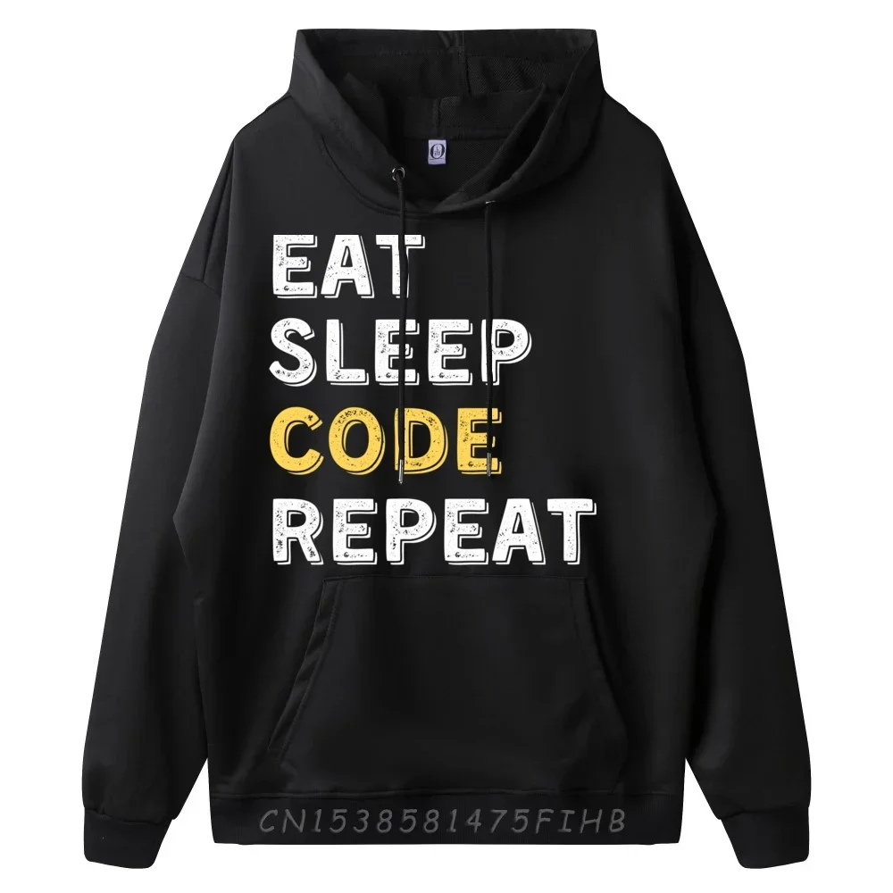 Eat Sleep Code Repeat Funny Computer Programmer Coding Joke Hiphop Streetwear Anime Printing
