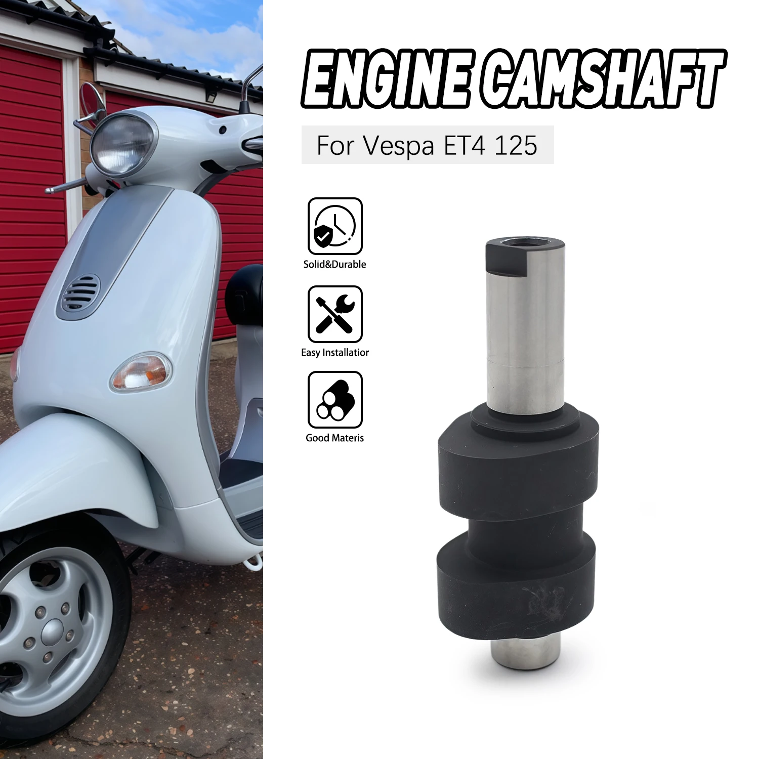 Motorcycle Camshaft Compatible For Vespa ET4 125 4363655 Overhead Cam Performance Upgrade Replacement Parts