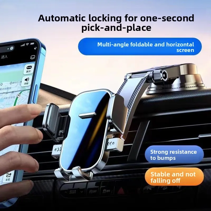 Dashboard Suction Cup Phone Holder, Adhesive Car Mount with 360° Rotation, Stable Navigation Bracket for Windshield & Desk