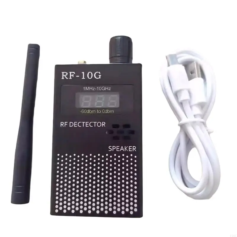 Power Radio Detector Field Strength Meter Digital Display RF Strength Test Meter 1MHz-10GHz Built-in Buzzer Alarm D5QC