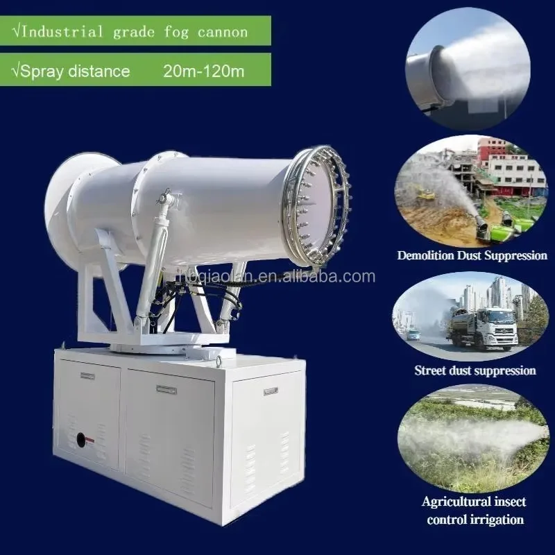 Hot Sale 100m Industrial Sprayer Cannon Water Mist Fog Machine for Dust Suppression Dust Control Dumping Ground Landfill Pump