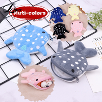 Cartoon Cute Whale Shark Coin Purse Kawaii Wallet Portable Plush Coin Bag Key Earphone Coin Organizer Pouch Zipper Bag Kids Gift