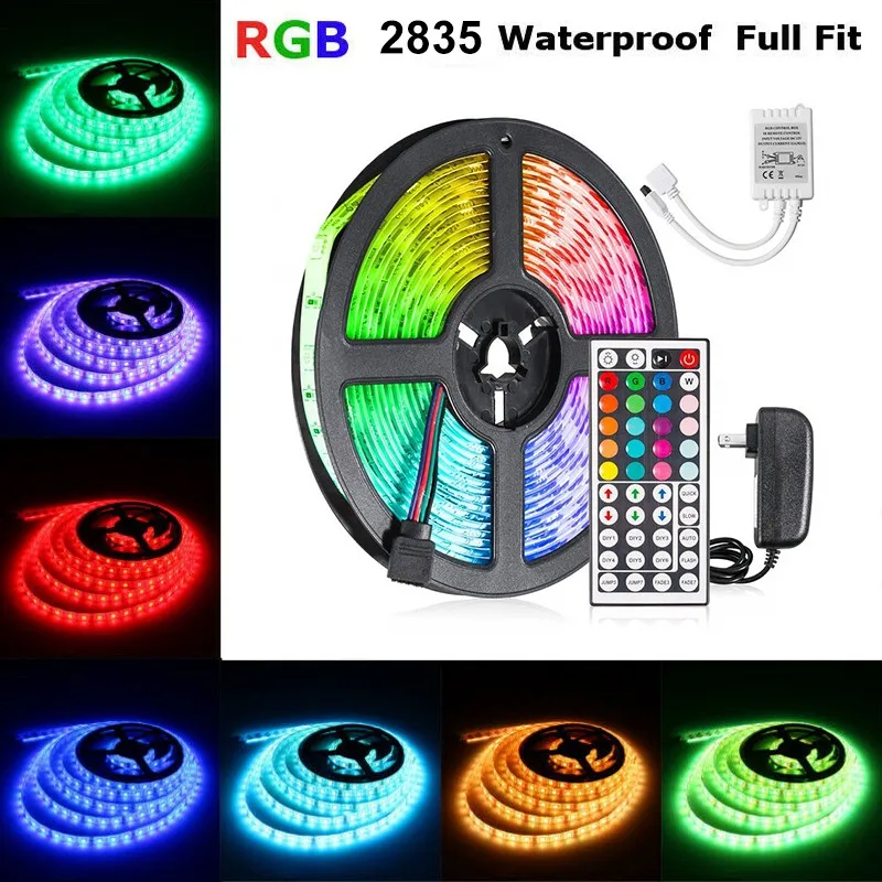 5 متر 300 LED IP65 مقاوم للماء قطاع ضوء سلسلة 12 فولت 2835 RGB IR تحكم محول