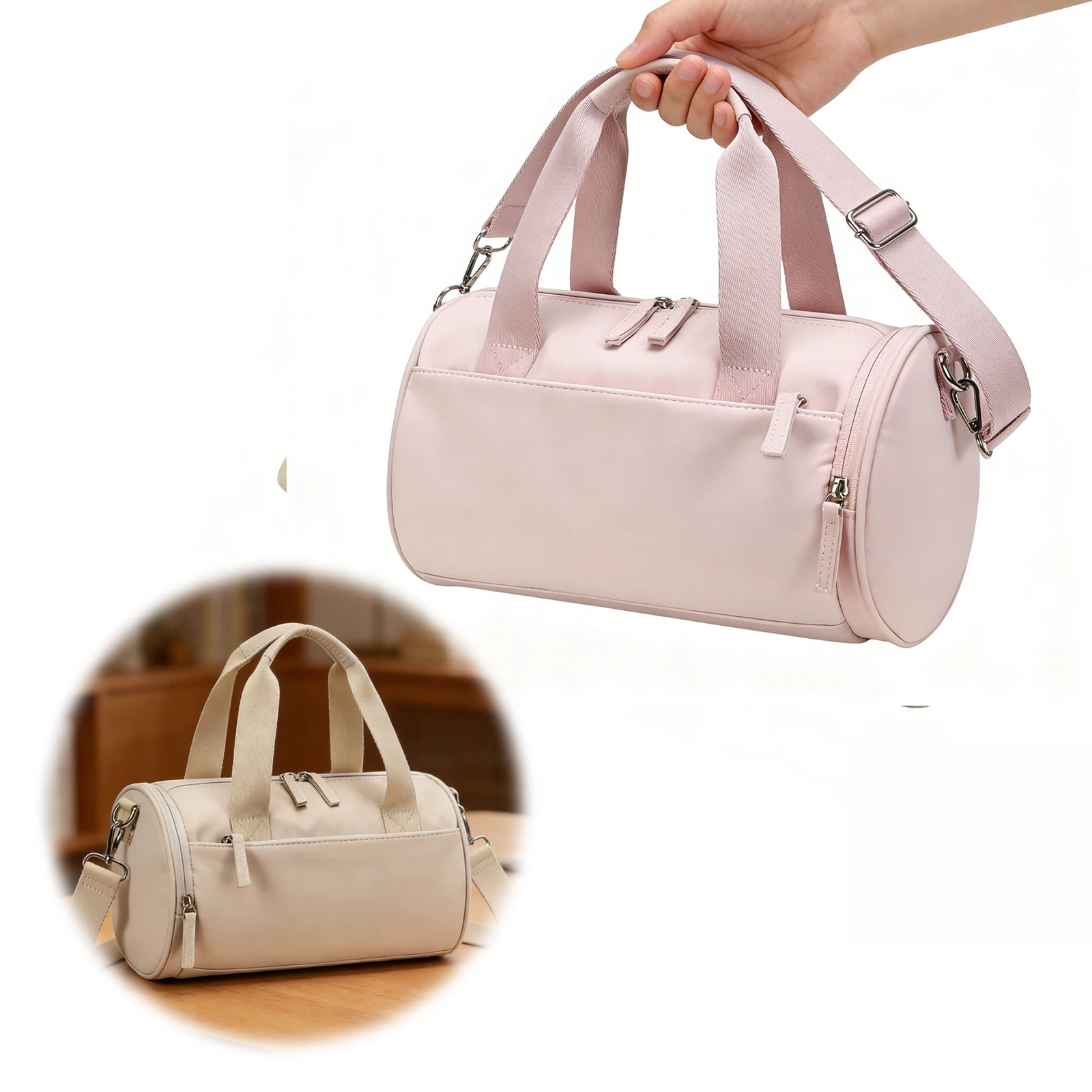 Women Gym Bag with Multifunctional Pockets Crossbody Bag Detachable Strap Handbag for Weekender Travel Sports Yoga Fitness Dance