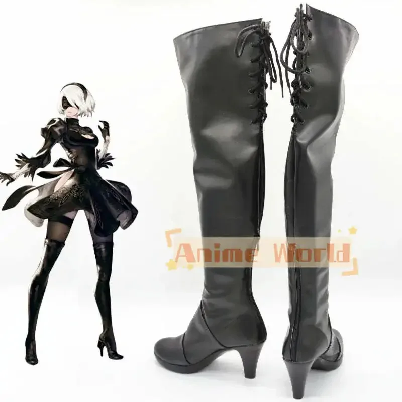 

Новые черные туфли NieR: Automata 2B YoRHa No.2 Type B, ботинки для косплея, реквизит для Хэллоуина, карнавала, вечеринки VCGFUJDF2025