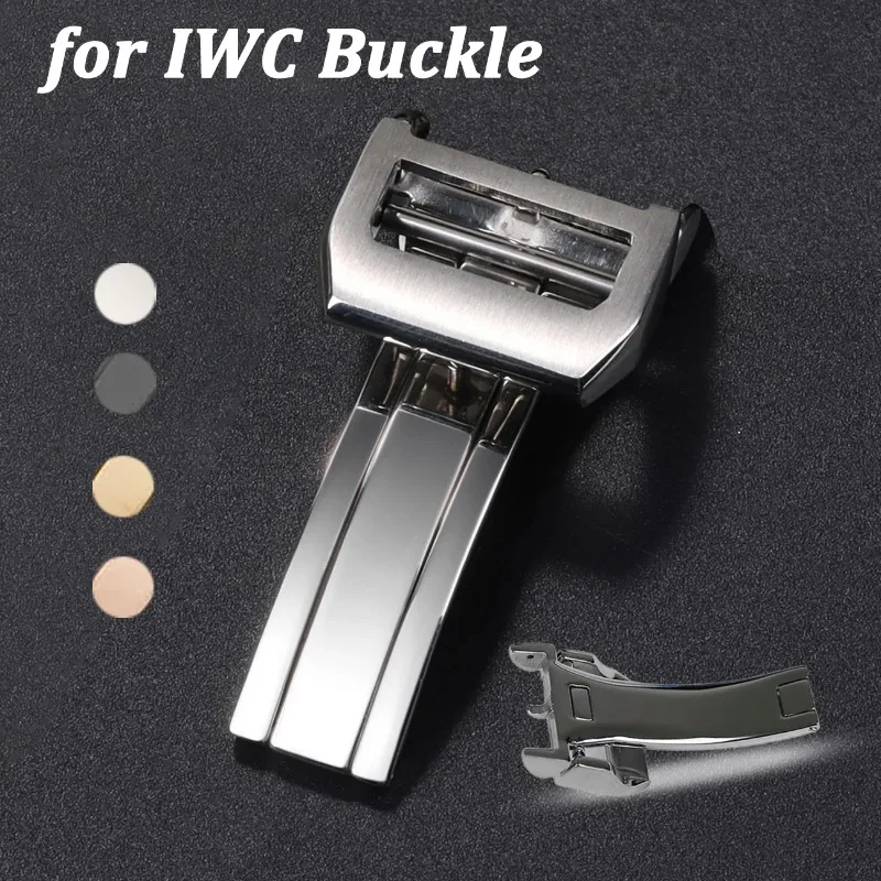 18mm Watch Band Buckle for IWC Pilot Portuguese PORTOFINO Little Prince Stainless Steel Deployment Folding Clasp Strap Button