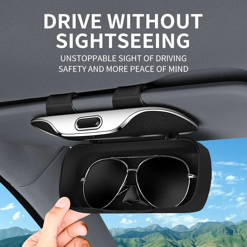 

Multifunction Car Glasses Box Portable For Model Y BMW Car Sunglasses Holder Car Driving Glasses Holder Eyeglass Case Sun Visor