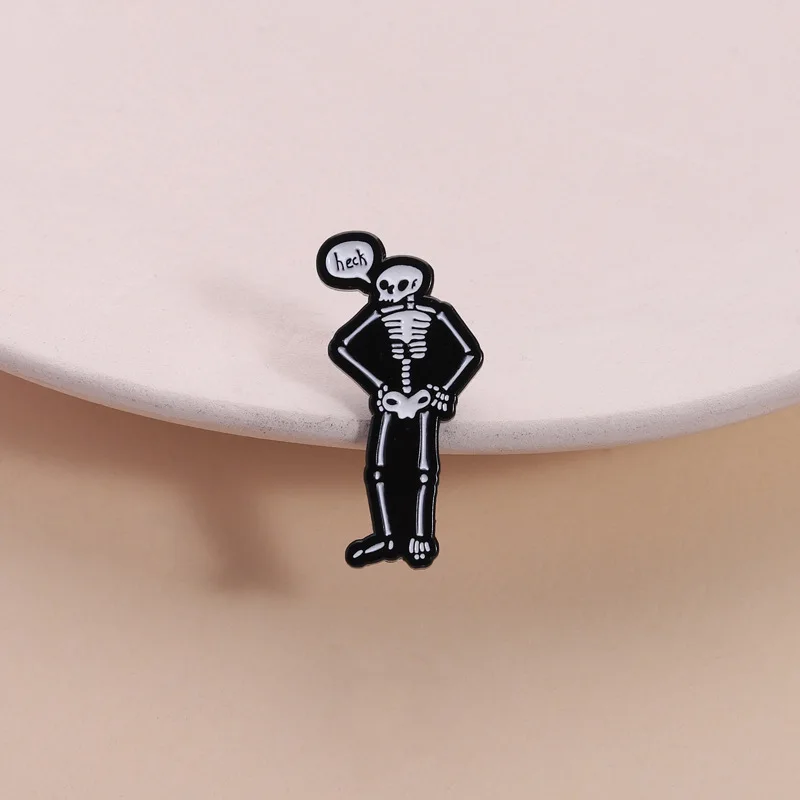 Terrifying Halloween Skeleton Brooch Enamel Pins Cartoon Anime Styling Metal Brooch Lapel Badge Jewelry Gifts For Fans Friends