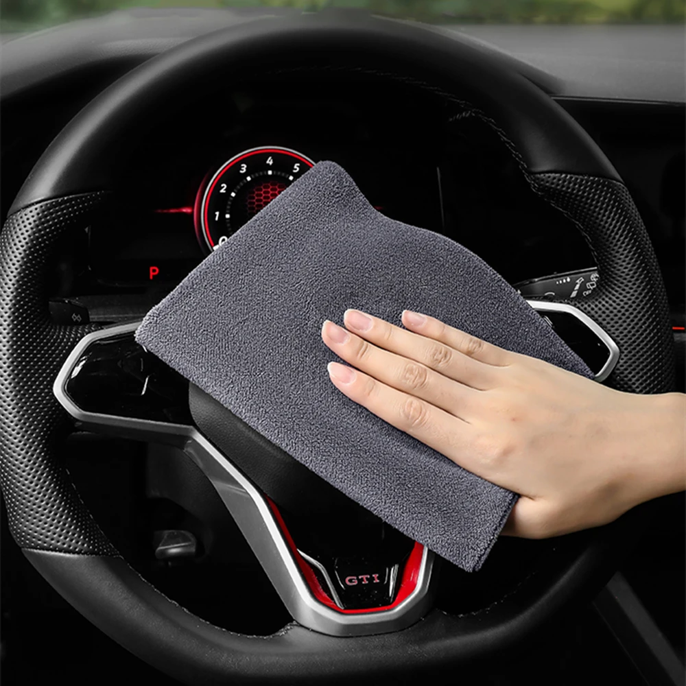 3pcs Car Towel Suede Fabric Wipe Towels Thickened Double Sided Car Wash Towels Beauty Cleaning Cloth Absorbent Microfiber Towel