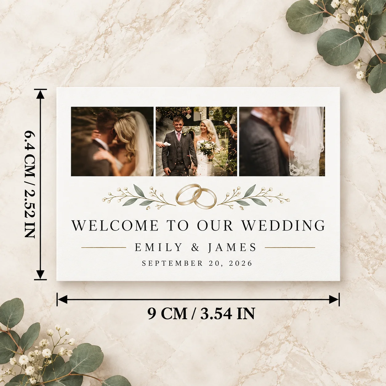 Photo Custom Seat Cards 2.52x3.54inch Picture Personalized Place Cards Wedding Birthday Graduation Small Business Party Decor