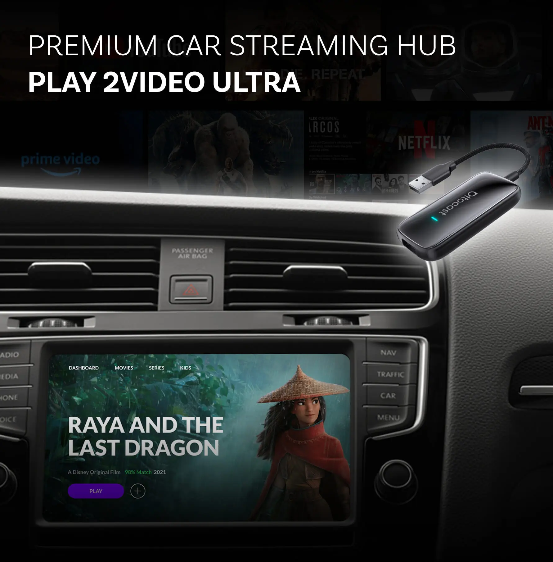 Play2video Ultra Car TV Box 4GB RAM 32GB ROM Wireless CarPlay Android Auto Adapter for Kia Skoda Nissan Wired CarPlay Car 2025 - Image 4