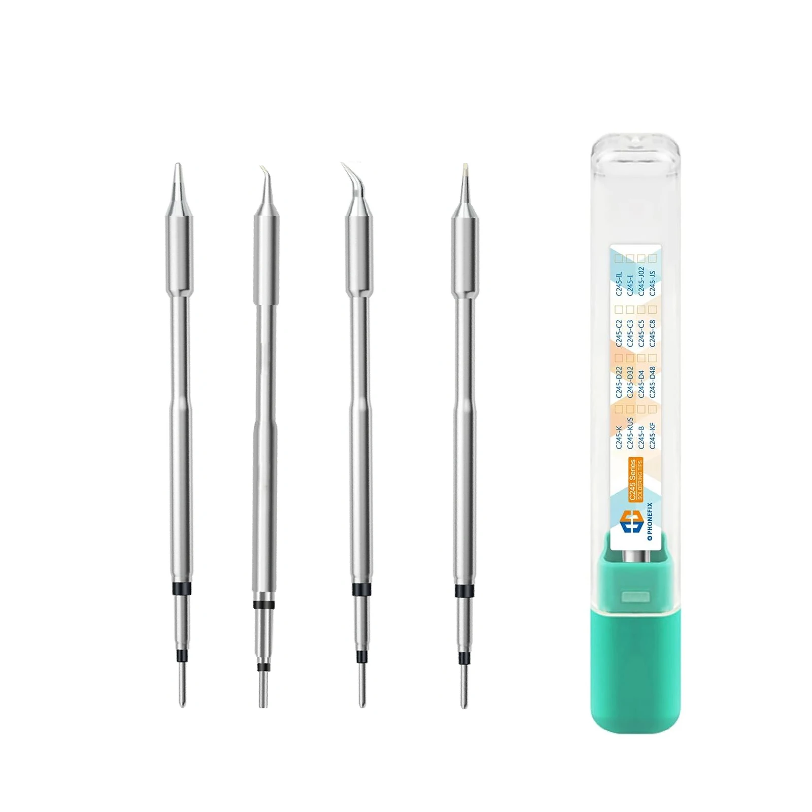 

Набор из 4 сменных наконечников для паяльника серии C245, головки для пайки, совместимые с паяльной станцией T245