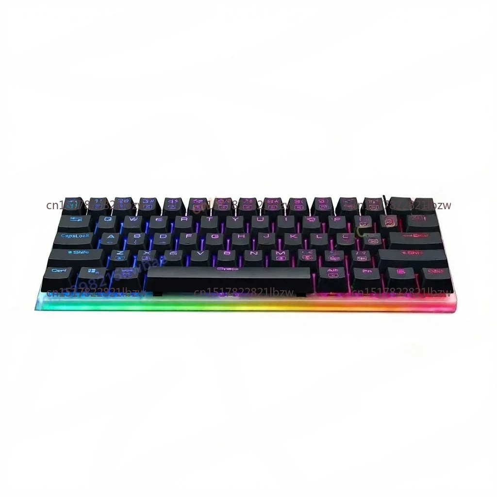 For  K605 Big 60 61 key  Blue Switch Black Gaming gamer Mechanical Keyboard