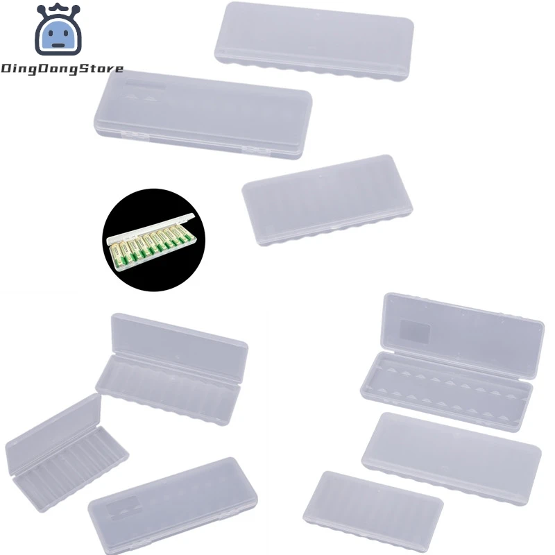 Portátil Plastic Battery Storage Box, Hard Container Case para AAA e AA Battery Organizer, DIY Acessórios, 10 Slots, 1Pc