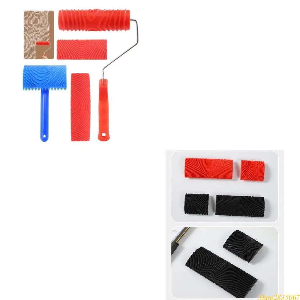 

Professional Texture Painting Roller Solid Rubber Coating Art Supply 831F