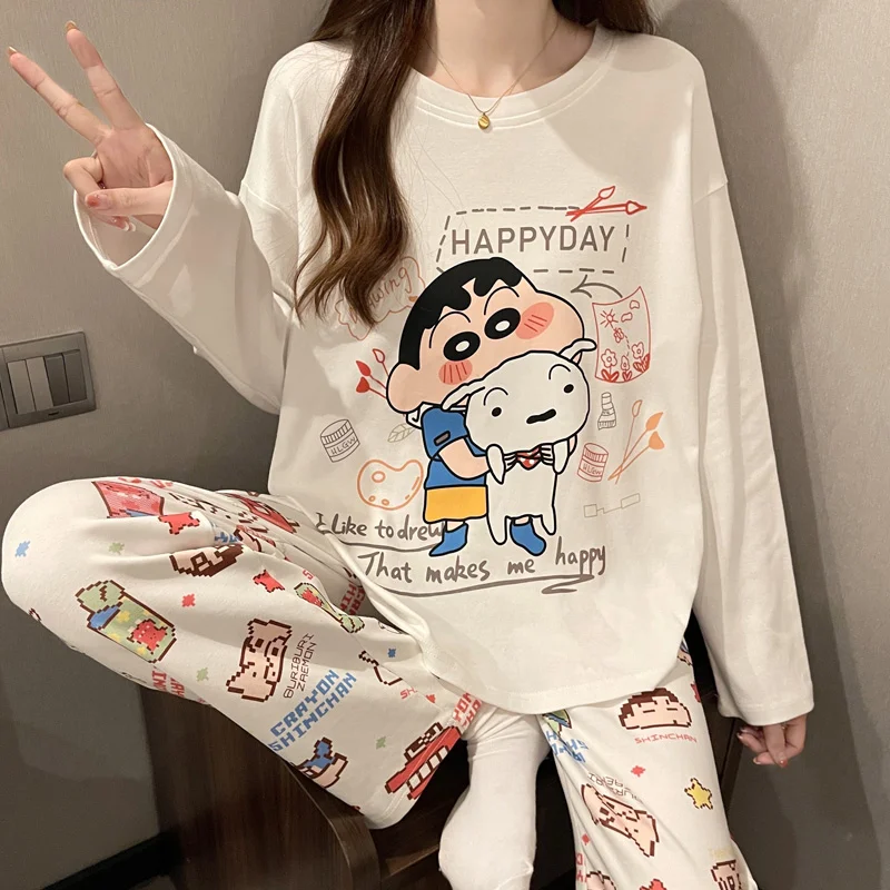 pijamas-de-cartoon-crayon-shin-chan-para-mulheres-camisetas-de-gola-redonda-com-mangas-longas-e-calcas-com-cintura-elastica-moda-y2k-roupa-de-casa-para-estudantes-de-anime