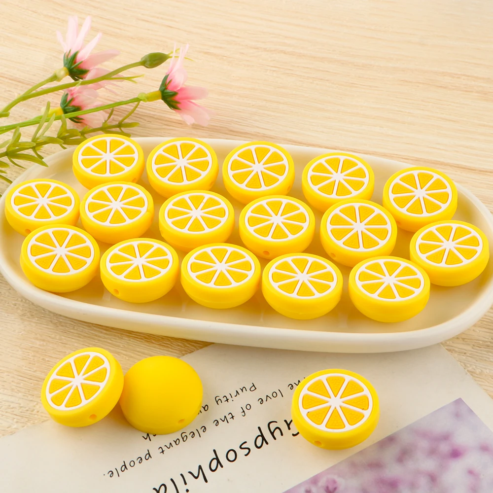 Sunrony 5/10Pcs New Silicone Beads Cartoon Lemon Love Cup Car Bead For Jewelry Making DIY Necklace Bracelet Accessories