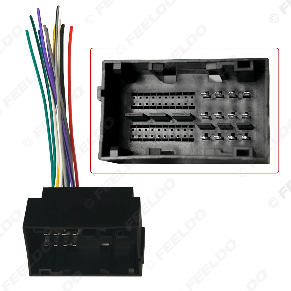 Car Audio 16Pin Wire Cable Plug Into Factory Radio Female Wiring Harness for Dodge/Fait/Jeep 2014+ Power Stereo Wiring Adapter