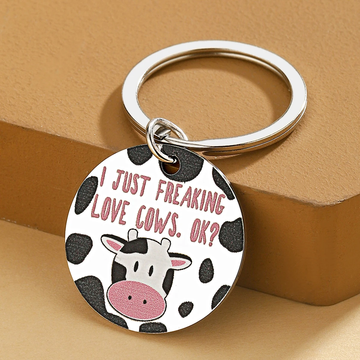 Kuhgeschenke für Frauen, Kuh bedruckte Geschenke für Frauen, Kuhbegeisterte, Mädchen, Töchter, Kuh bedruckte Artikel Schlüsselanhänger