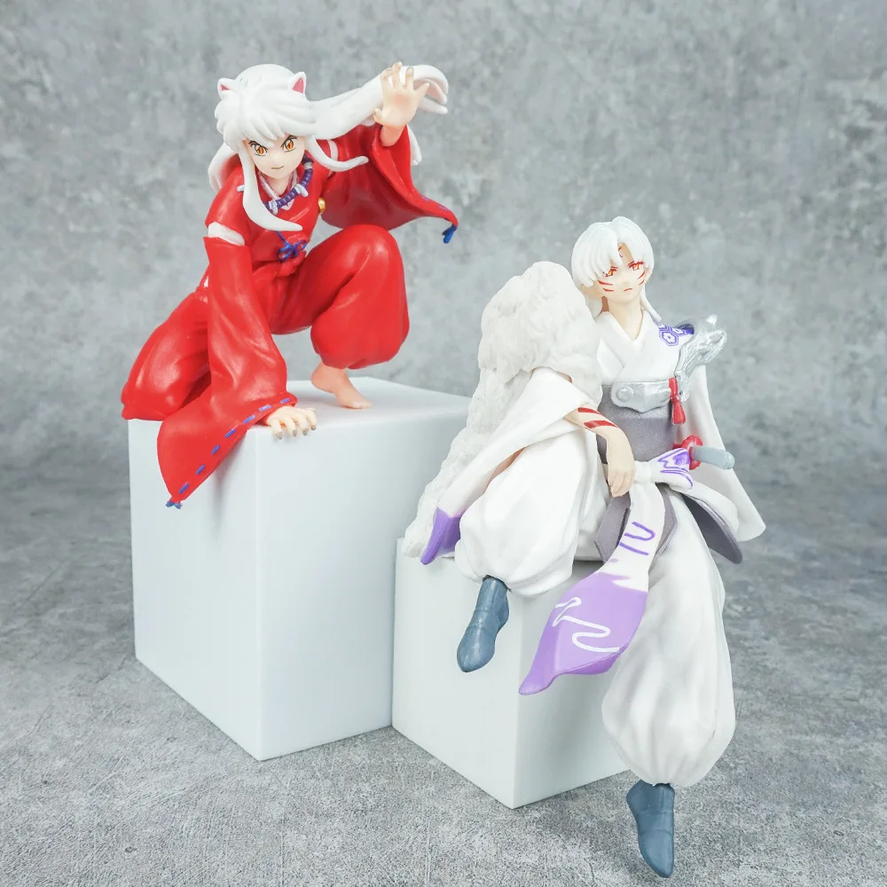 Figuras de Ação Anime de Inuyasha Sessyoumaru, Postura Sentada, Pressionando Cup, Noodles, Bidimensional, Presentes de Ornamento, 9 cm, 13cm