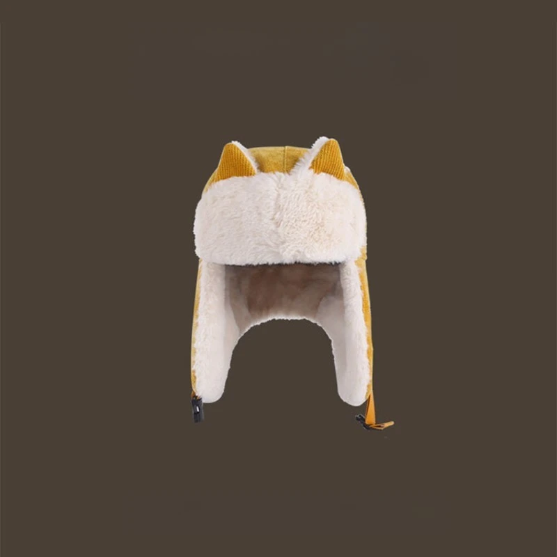 قبعة قطة أذن الرعد النسخة الكورية للسيدات لطيفة للخريف والشتاء لركوب الدراجات مقاومة للرياح لحماية الأذن في الشتاء ومقاومة للبرد قبعة قطنية دافئة #3