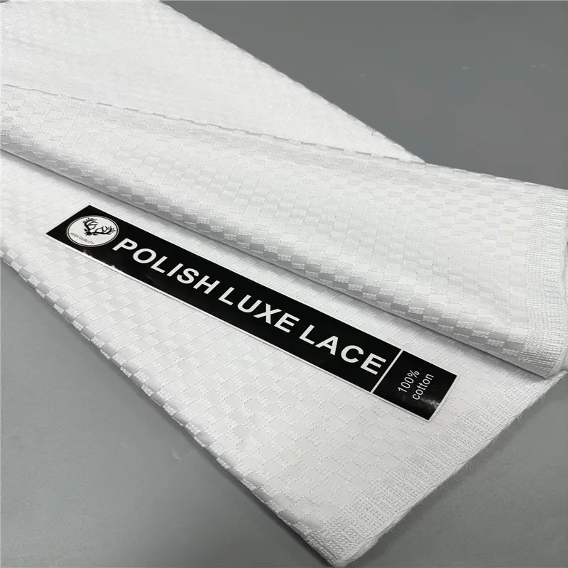 

5 Yards Nigerian 100% Cotton Polish Satin Embroidery Fabric High Quality Swiss Voile Lace Material For Men Dubai Style 10L192801