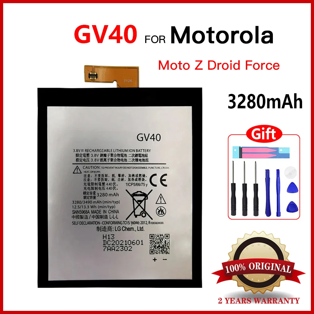 New Battery Replacement GV40 3280mAh Battery for Motorola Moto Z Droid Force Moto Z Force Moto Z Force Droid XT1650-02 Batteries