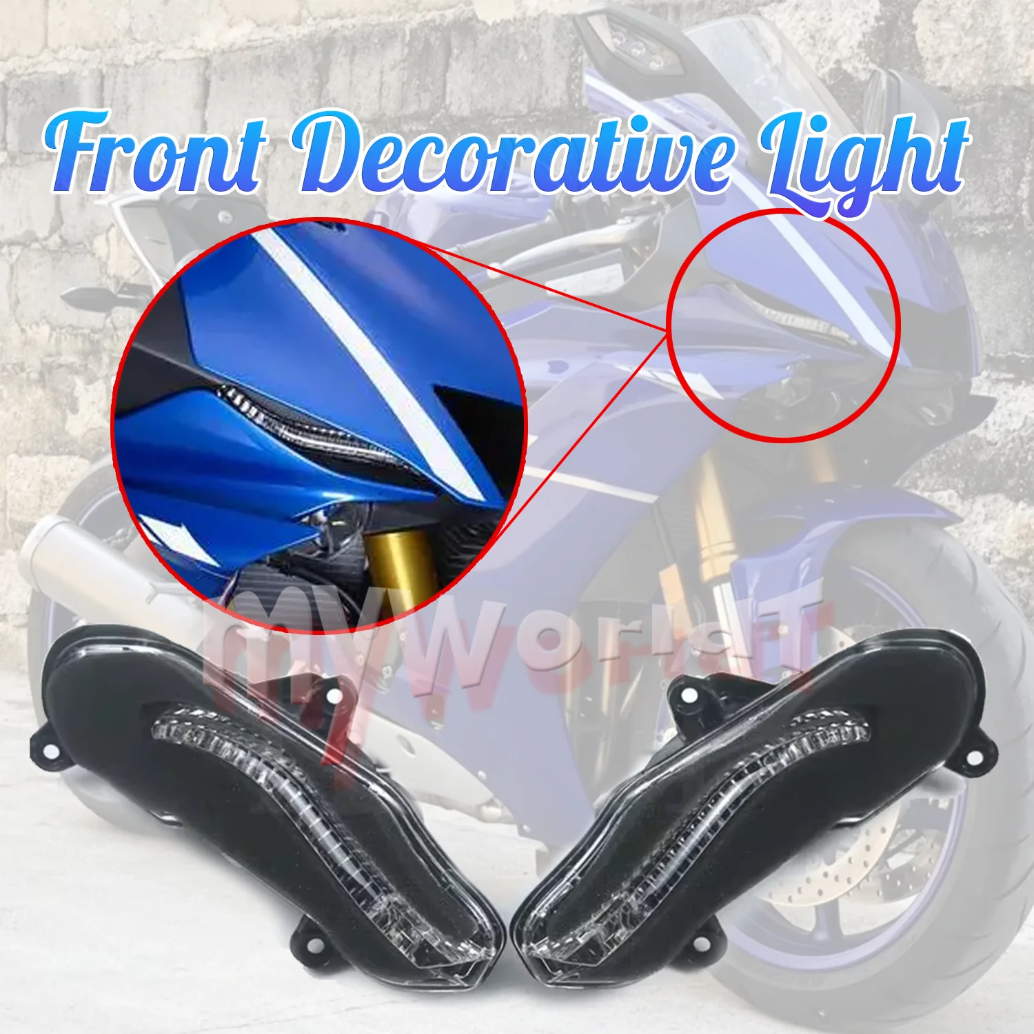 Fit For YAMAHA YZF R6 2017 - 2023 Motorcycle Front Headlight Fog Decorative Side Position Light Eyebrow Lamp YZF-R6