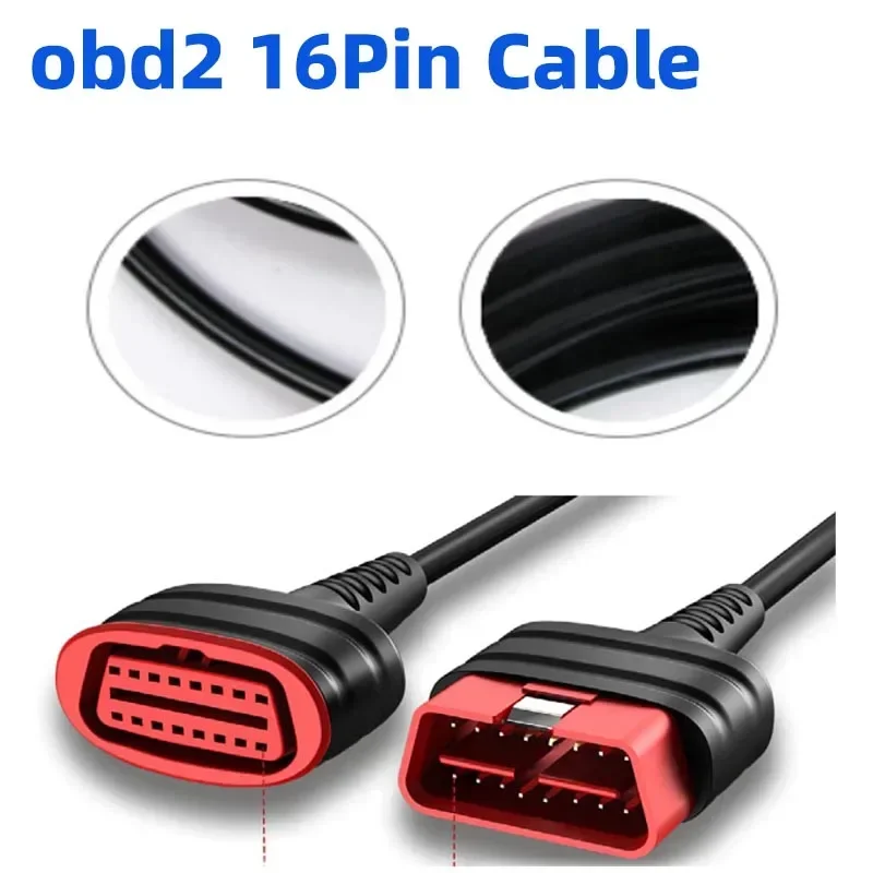 60cm OBD2 Diagnostic Extension Cable 16 Pin Male To 16Pin Female OBD Connector for 12V 24V Diesel Gaslion Car ELM327 OBD Extend