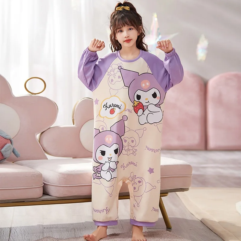 Children's Pajamas Cotton Cartoon Sanrios Hello Kittys Boys Girls Spring Autumn Nightwear Kuromi Sleepwear Child Home Clothes