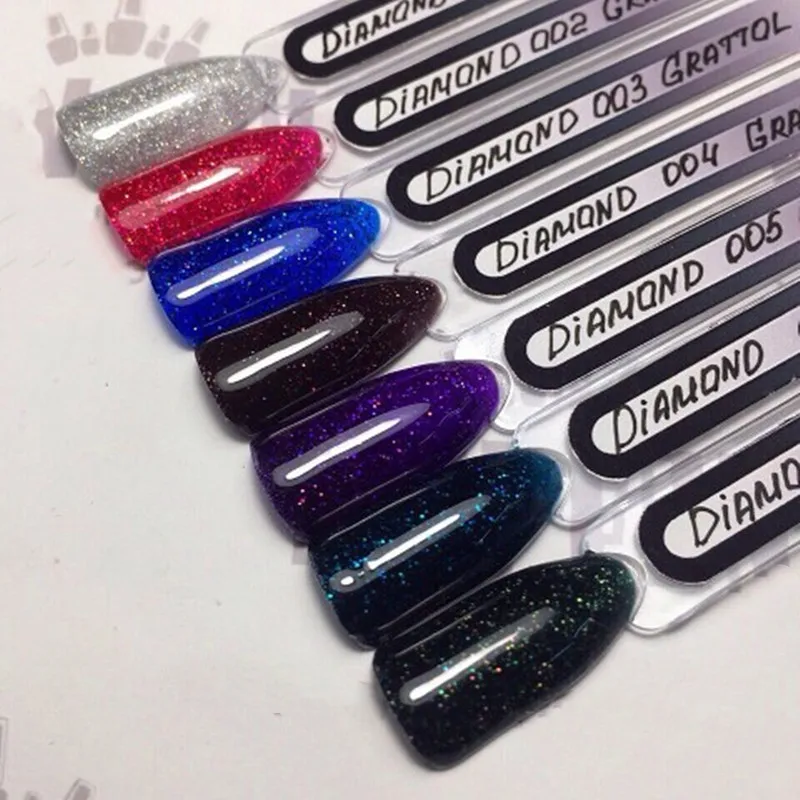 GRATTOL profesional 9ml esmalte de uñas de Gel UV LS DIAMOND brillo lentejuelas remojo barniz de Gel UV Base de Color sin limpiar capa superior