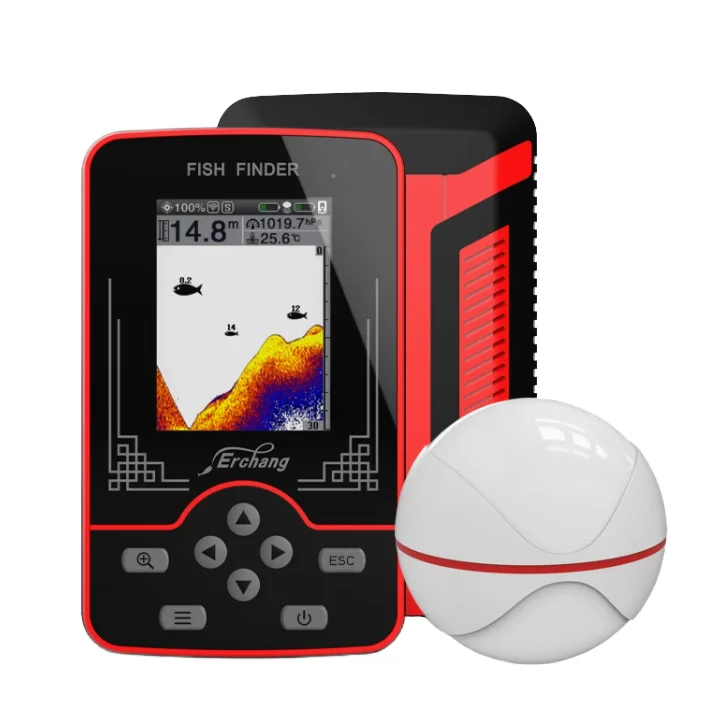 

Portable 100M Wireless Fish Finder Smart Sonar Technology with LED Light Battery Powered Plastic Device for Ice Fishing