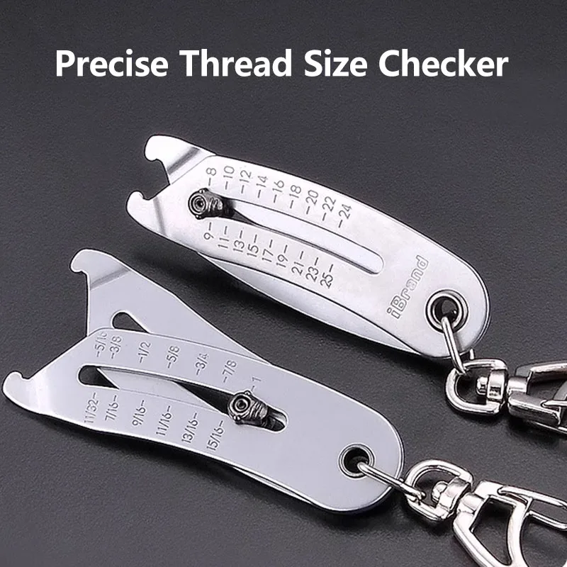 

Portable Precise Thread Size Checker Keychain Delicate Multipurpose Nut Quick Gauge Mini Measuring Tools DIY Tools