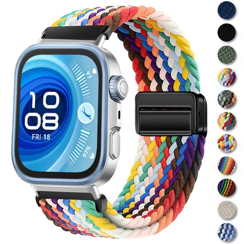 سوار مغناطيسي لساعة هواوي فيت 4 برو 3 مضفر حلقة حزام نايلون رياضي كوريا لهواوي Fit3 Fit4 4Pro استبدال الفرقة