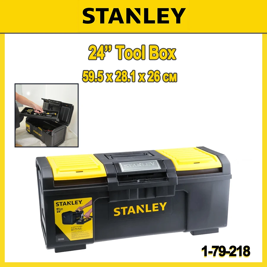 

Ящик для инструментов STANLEY 24'' One-Touch, сверхпрочный, с выдвижным лотком и креплением для замка, 1-79-218