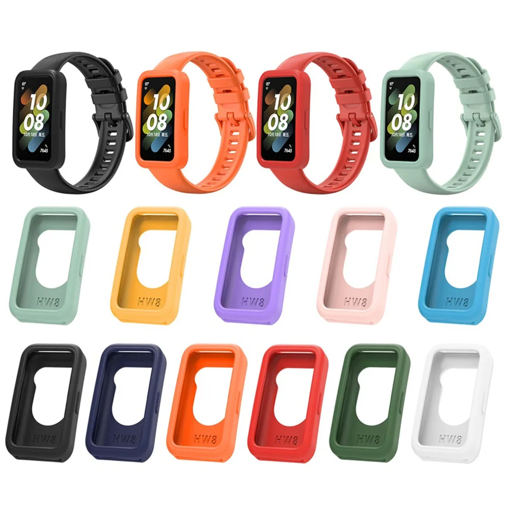 Silicone Protective Watch Case for Huawei Band 8/ Band 9 Screen Protector Cover Cases Full Soft Lightweight Shell Accessories