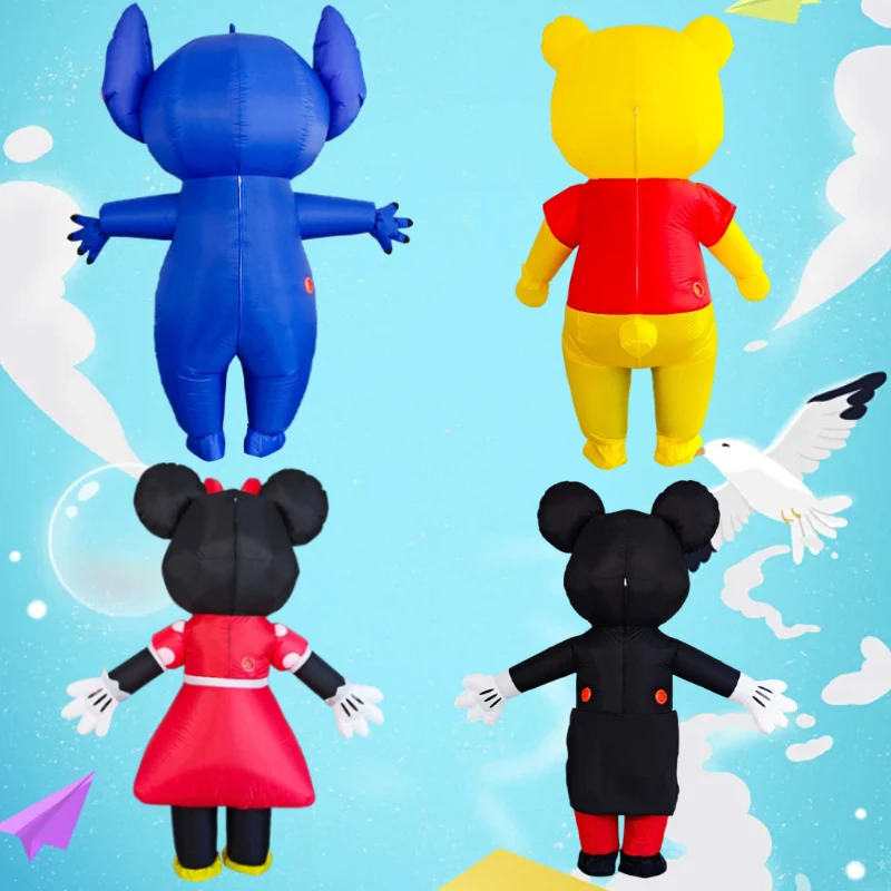 Aufblasbares Blaues Sti&tch Cartoon-Maskottchen-Kostüm für Erwachsene Maus-Cosplay Geburtstagsparty-Kleid Aufblasbares Bären-Kostüm Geschenk