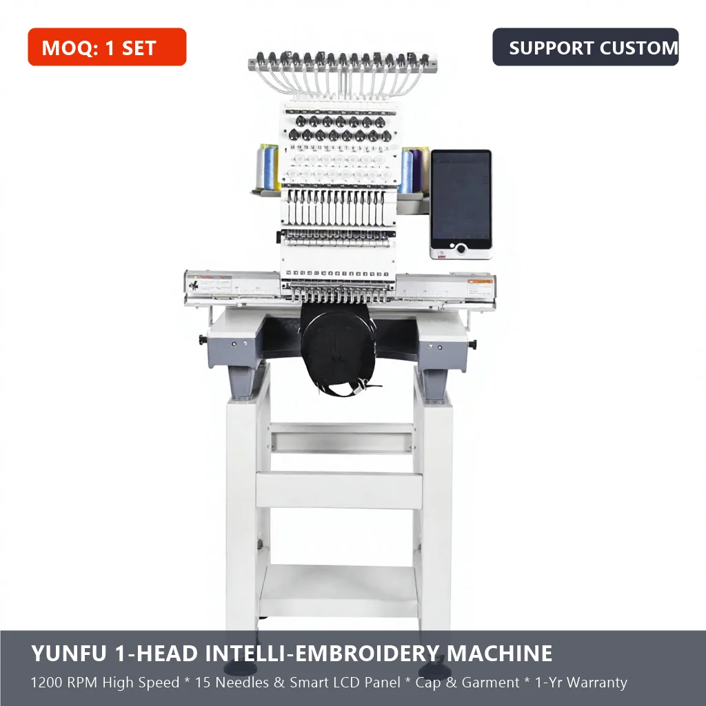Computerized Single Head Embroidery Machine 350x500mm with Gear Core Components for Retail Use